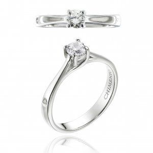 1A1U ANELLO ORO BIANCO CON BRILLANTI BIANCHI - immagine 1