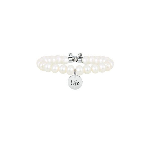 Bracciale perla coltivata e acciaio 316L - immagine 1