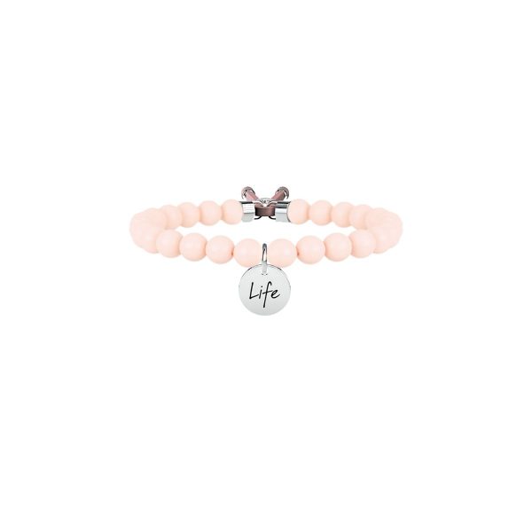 Bracciale pasta di corallo e acciaio 316L - immagine 1