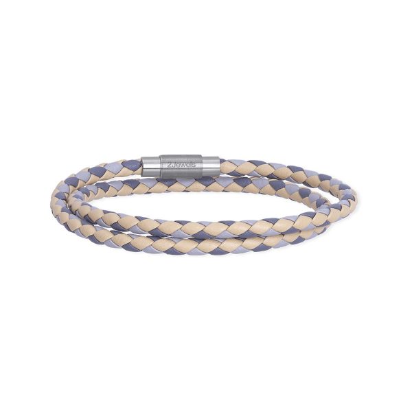2JEWELS Bracciale pelle e acciaio 316L