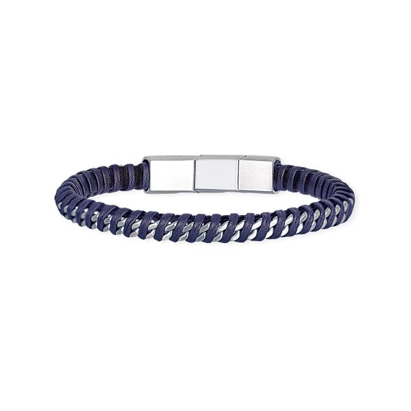 2JEWELS Bracciale pelle e acciaio 316L