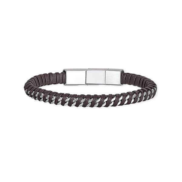 2JEWELS Bracciale pelle e acciaio 316L