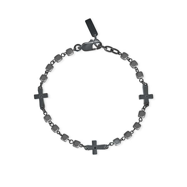 2JEWELS Bracciale ematite e acciaio 316L