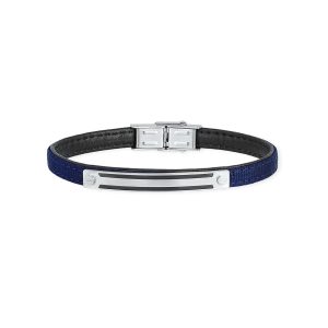 2JEWELS Bracciale pelle e acciaio 316L