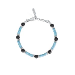 2JEWELS Bracciale turchese onice e acciaio 316L