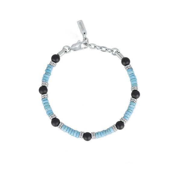 2JEWELS Bracciale turchese onice e acciaio 316L