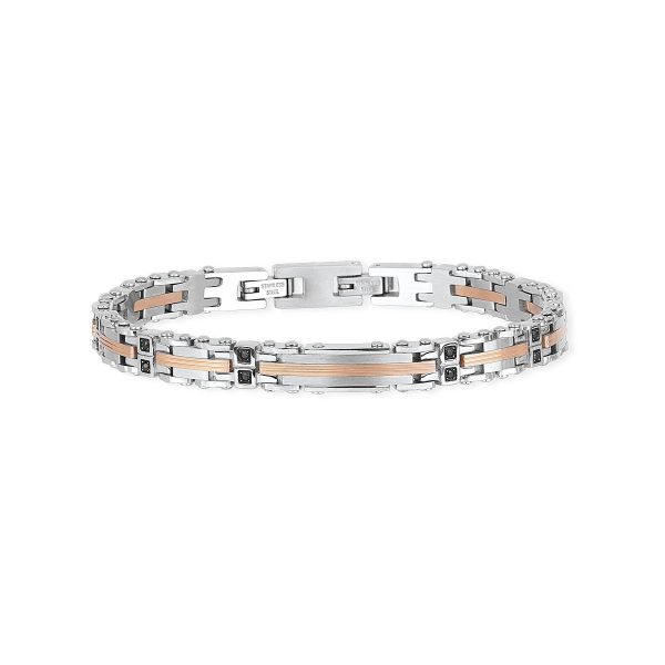 2JEWELS Bracciale in acciaio 316L e Pvd Rosé