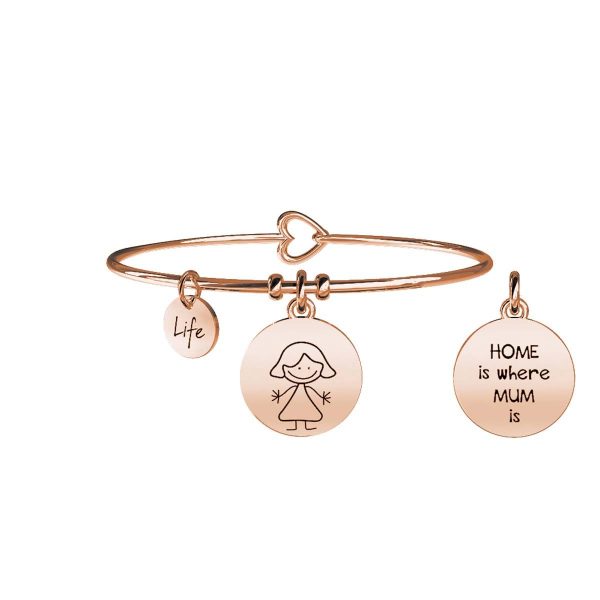 Bracciale in acciaio 316L e Pvd Rosè - immagine 1