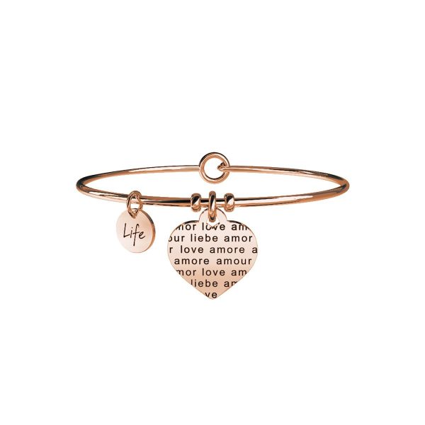 Bracciale in acciaio 316L e Pvd Rosè - immagine 1