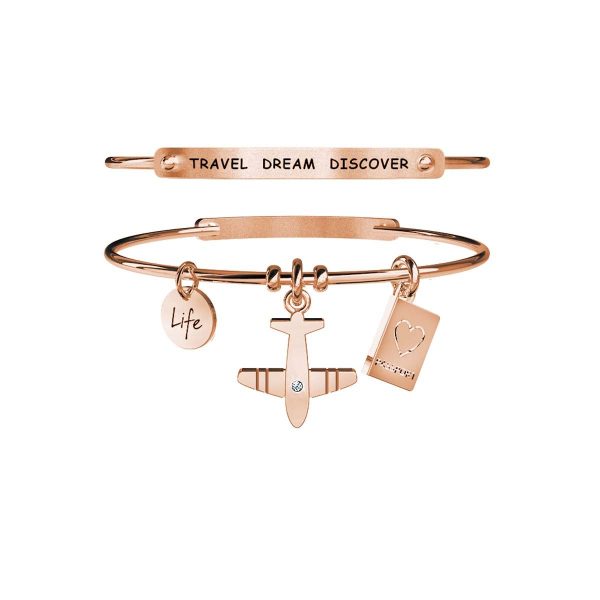Bracciale in acciaio 316L e Pvd Rosè - immagine 1