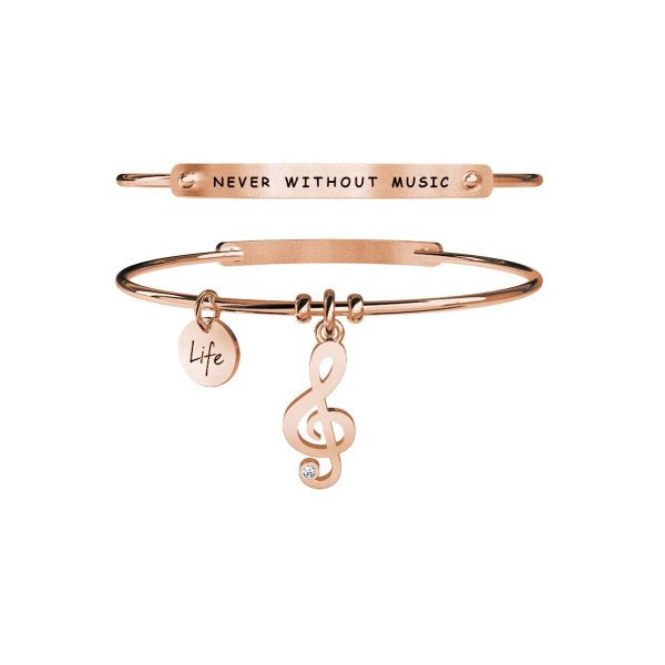 Bracciale in acciaio 316L e Pvd Rosè - immagine 1