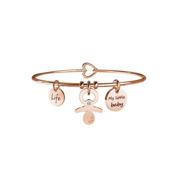 Bracciale in acciaio 316L e Pvd Rosè - immagine 1
