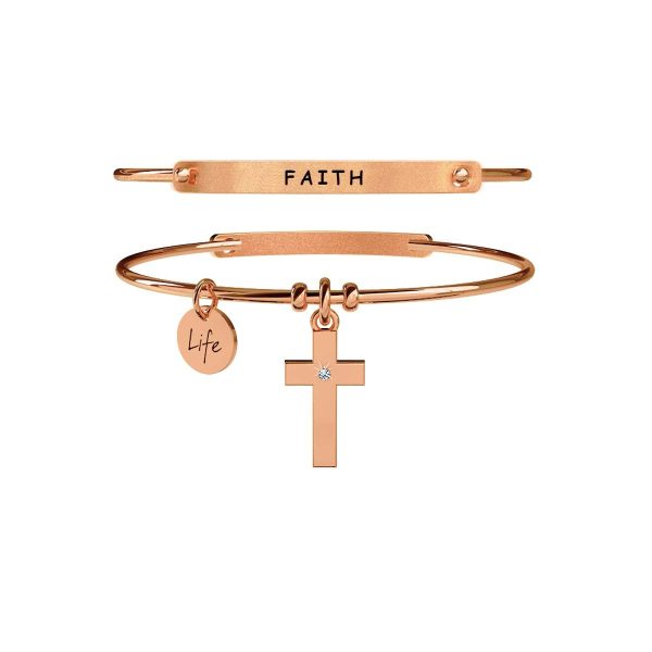 Bracciale in acciaio 316L e Pvd Rosè - immagine 1