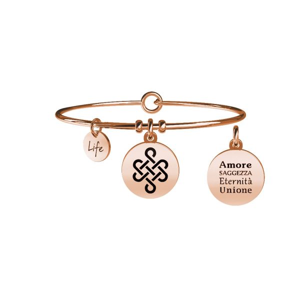 Bracciale in acciaio 316L e Pvd Rosè - immagine 1