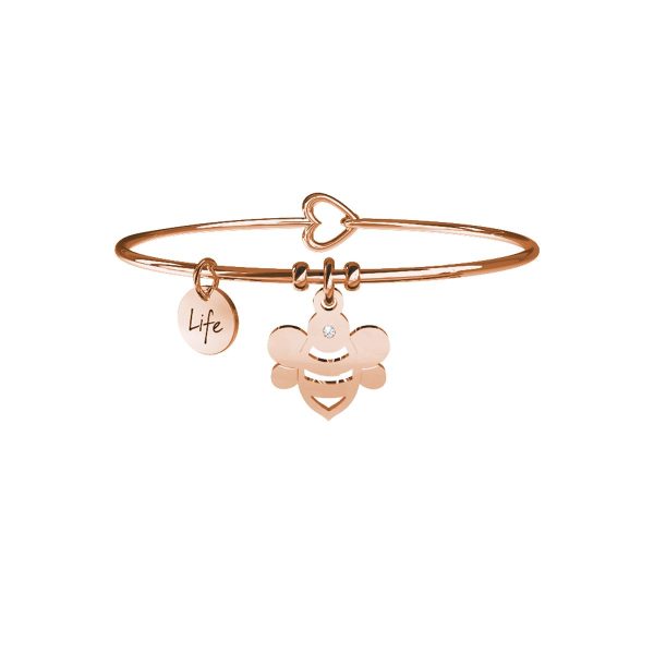 Bracciale in acciaio 316L e Pvd Rosè - immagine 1