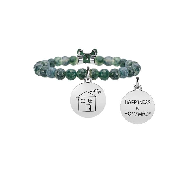 Bracciale agata e acciaio 316L - immagine 1