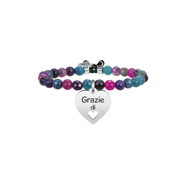 Bracciale agata tormalina e acciaio 316L - immagine 1
