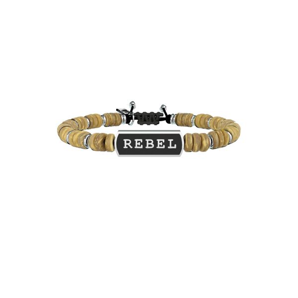 Bracciale legno e acciaio 316L - immagine 1