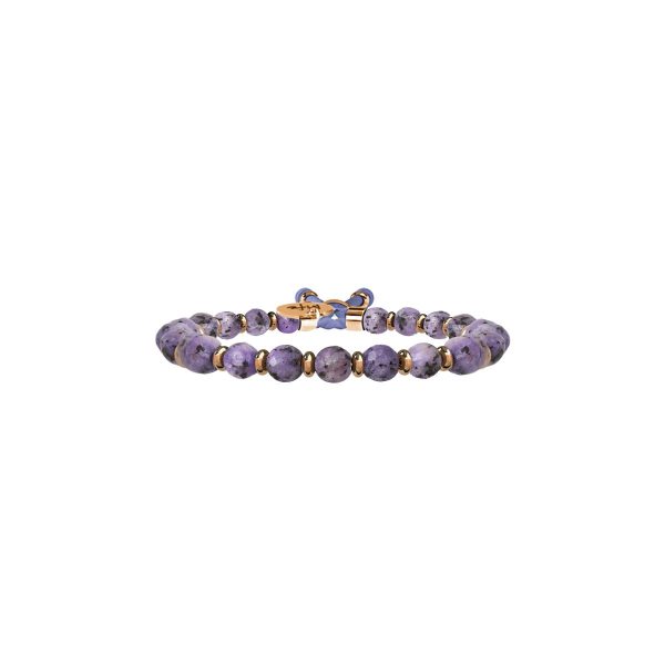 Bracciale labradorite e acciaio 316L Pvd Rose' - immagine 1