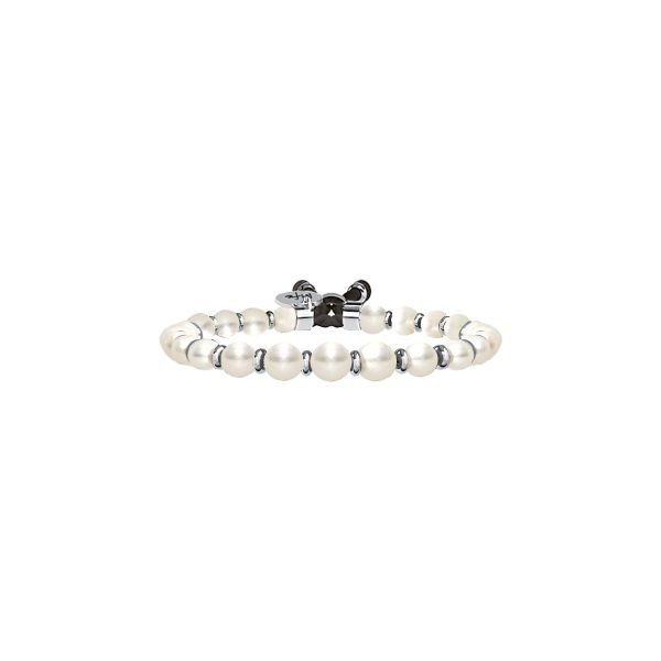 Bracciale perla coltivata e acciaio 316L - immagine 1
