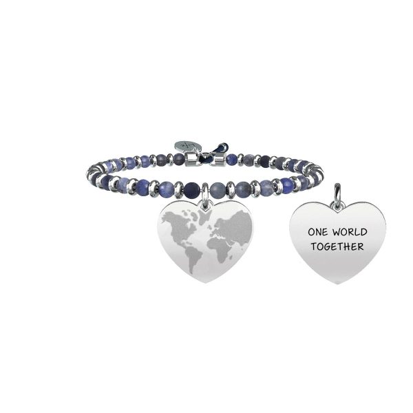 Bracciale sodalite e acciaio 316L - immagine 1