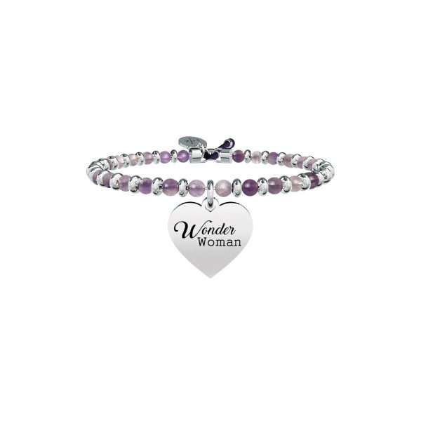Bracciale ametista e acciaio 316L - immagine 1