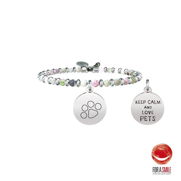 Bracciale agata multicolor e acciaio 316L - immagine 1