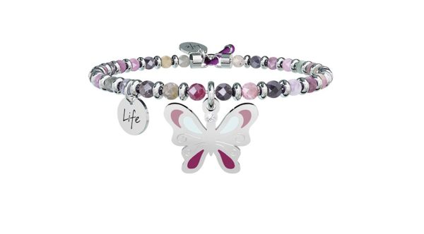 Bracciale tormalina mix e acciaio 316L - immagine 1