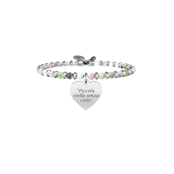 Bracciale agata multicolor e acciaio 316L - immagine 1