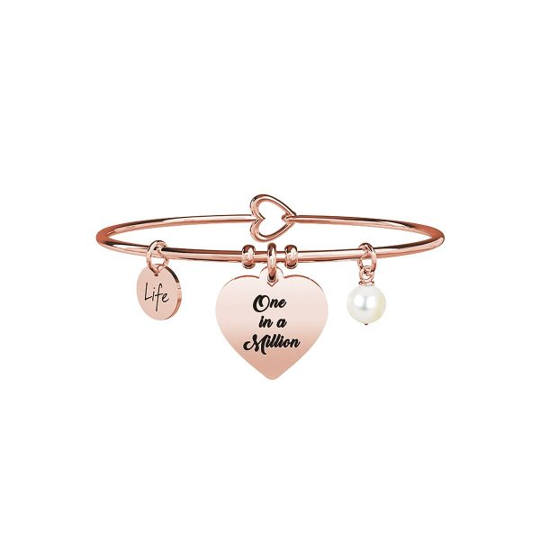 Bracciale in acciaio 316L e Pvd Rosé - immagine 1