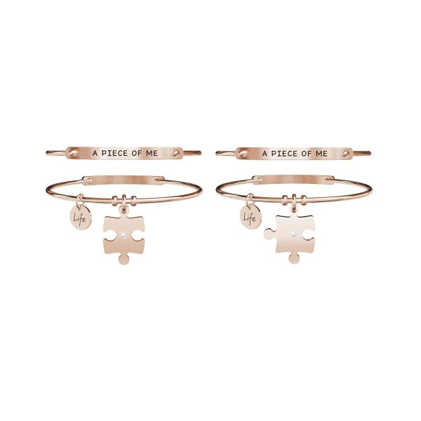 Bracciale in acciaio 316L e Pvd Rosé - immagine 1