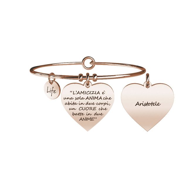 Bracciale in acciaio 316L e Pvd Rosé - immagine 1