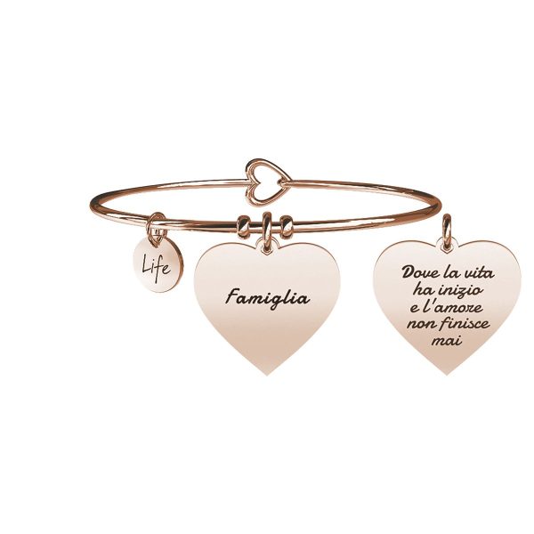 Bracciale in acciaio 316L e Pvd Rosé - immagine 1