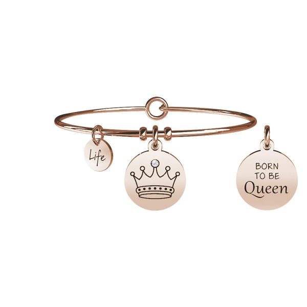 Bracciale in acciaio 316L e Pvd Rosé - immagine 1