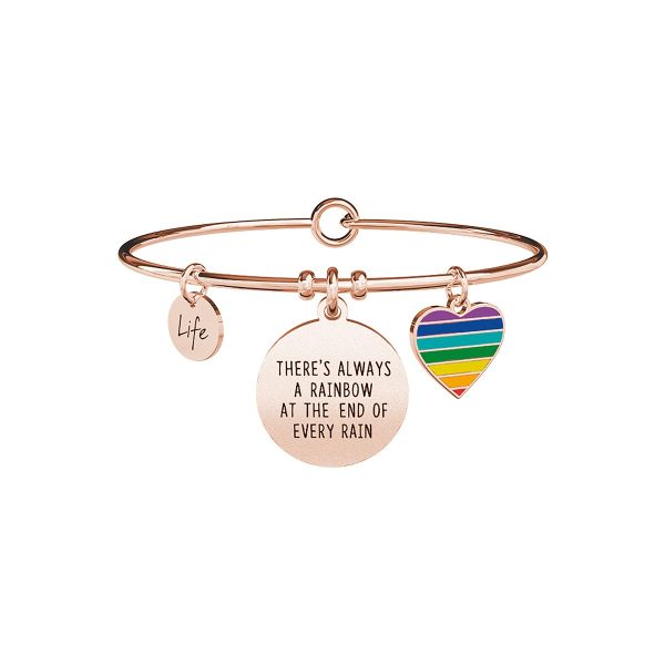 Bracciale in acciaio 316L e Pvd Rosé - immagine 1