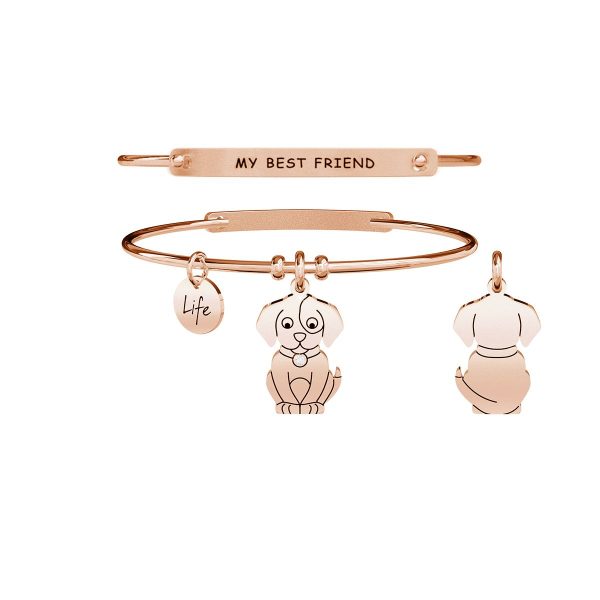 Bracciale in acciaio 316L e Pvd Rosé - immagine 1