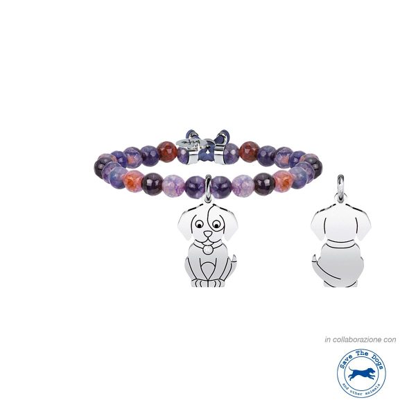 Bracciale agata e acciaio 316L - immagine 1