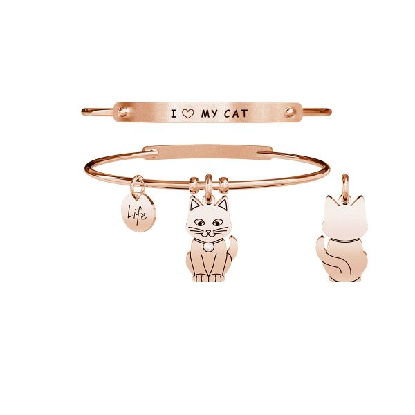 Bracciale in acciaio 316L e Pvd Rosé - immagine 1