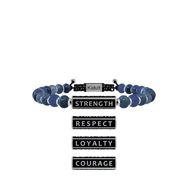 Bracciale dumortierite e acciaio 316L - immagine 1