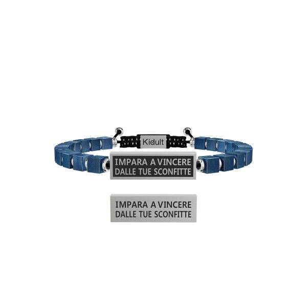 Bracciale dumortierite e acciaio 316L - immagine 1