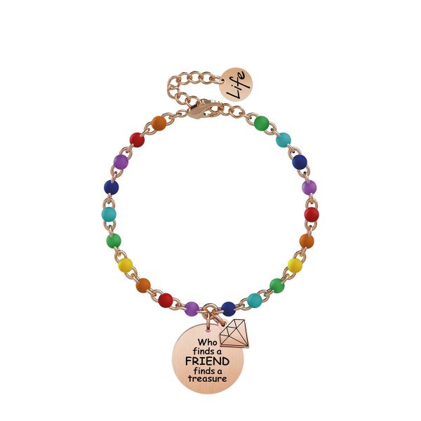 Bracciale in acciaio 316L e Pvd Rosé - immagine 1