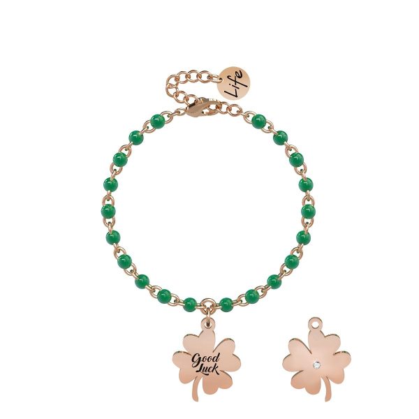 Bracciale in acciaio 316L e Pvd Rosé - immagine 1