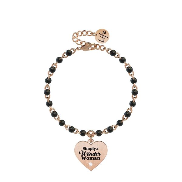 Bracciale in acciaio 316L e Pvd Rosé - immagine 1