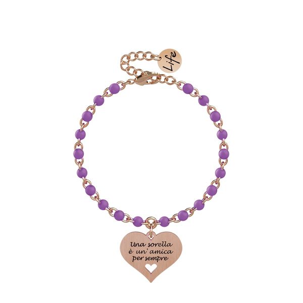 Bracciale in acciaio 316L e Pvd Rosé - immagine 1