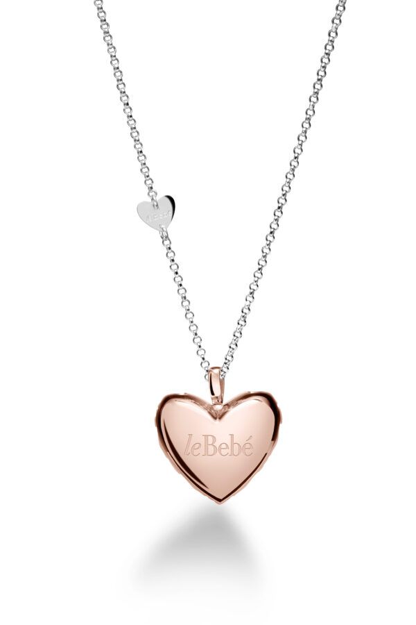 CIONDOLO A CUORE IN ARGENTO ROSATO CON CATENA IN ARGENTO - immagine 1