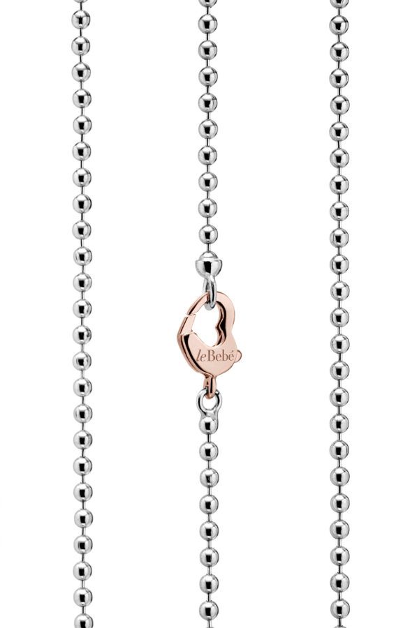 CATENA SUONAMORE IN ARGENTO CON MOSCHETTO A CUORE - immagine 1