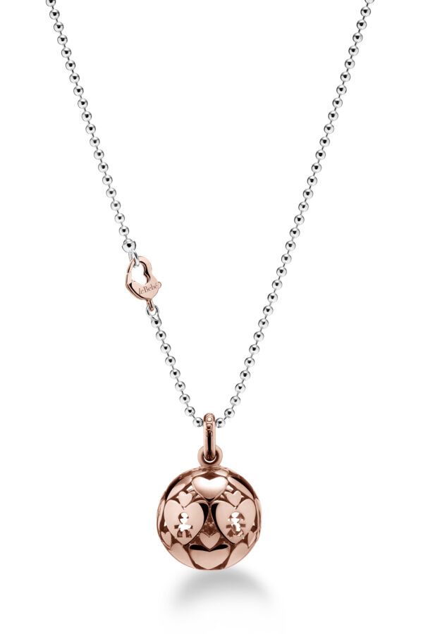 CATENA SUONAMORE IN ARGENTO CON MOSCHETTO A CUORE - immagine 2
